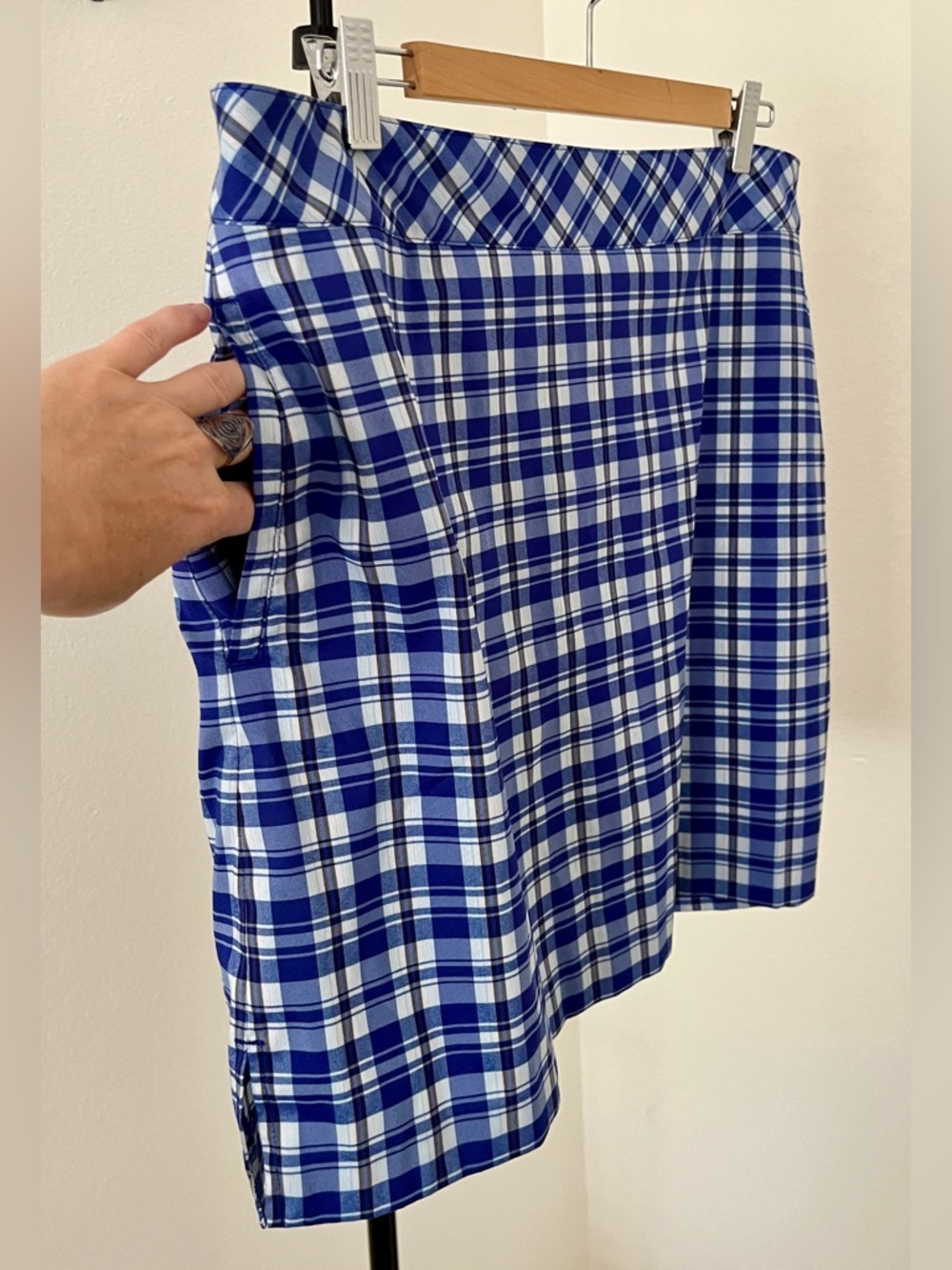 💙 IZOD Golf Blue Plaid Skort | Preppy + Sporty Chic | Tennis | Size 12 - Picture 5 of 9